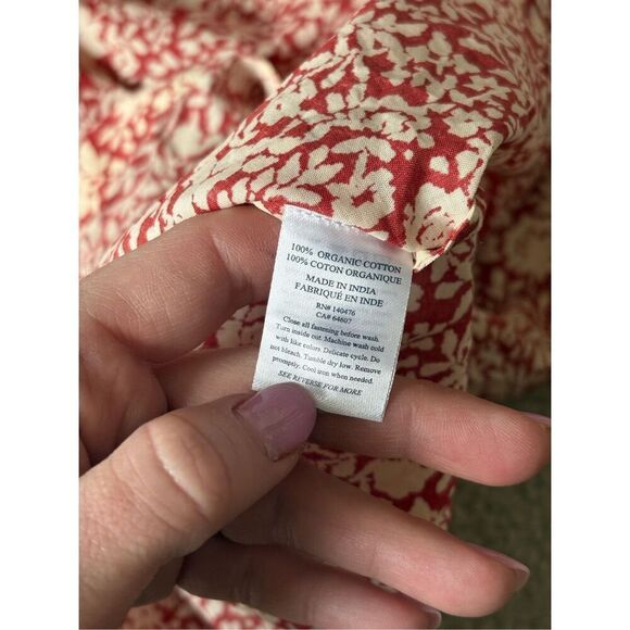 Faherty CARMEL DRESS TANDOORI SPICE MIDI size L Floral Ditsy Button Front Short - Picture 13 of 14